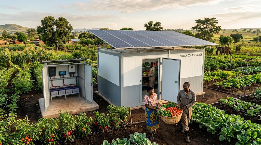 solar-powered cold storage for farmers