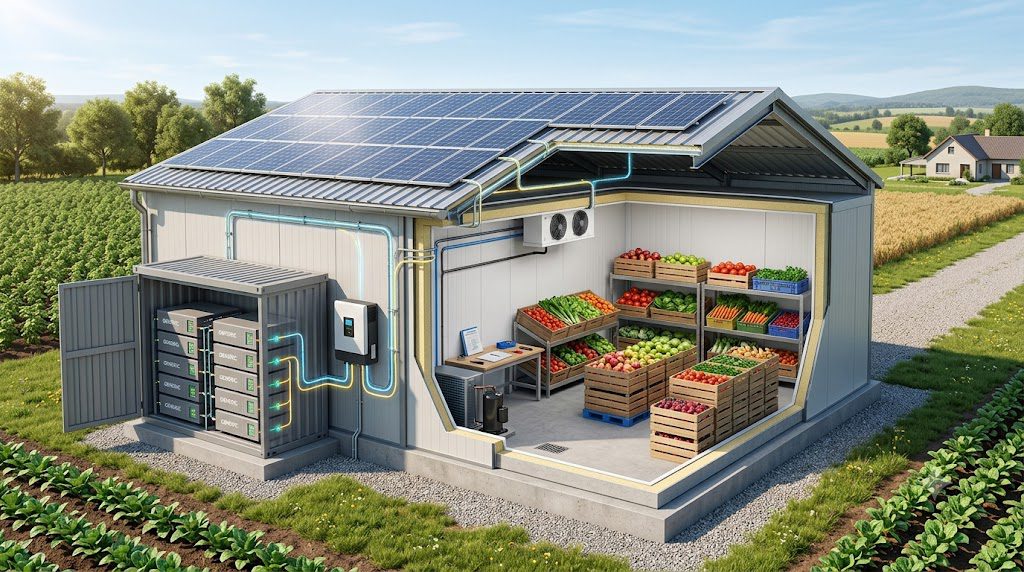solar-powered cold storage for farmers